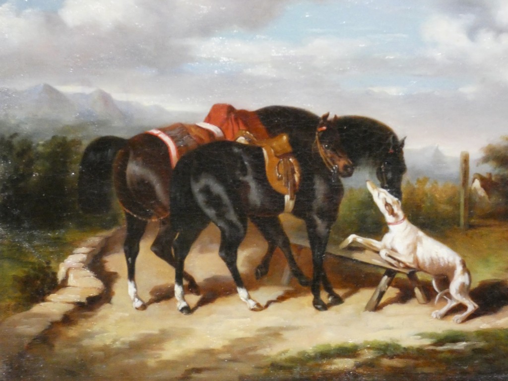 Entourage d’Alfred de Dreux – Rendez-vous de chasse aux chevaux – XIXe siècle – Image 2