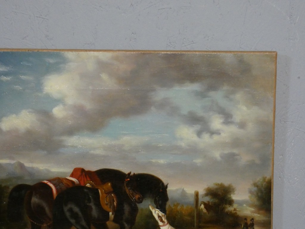 Entourage d’Alfred de Dreux – Rendez-vous de chasse aux chevaux – XIXe siècle – Image 4