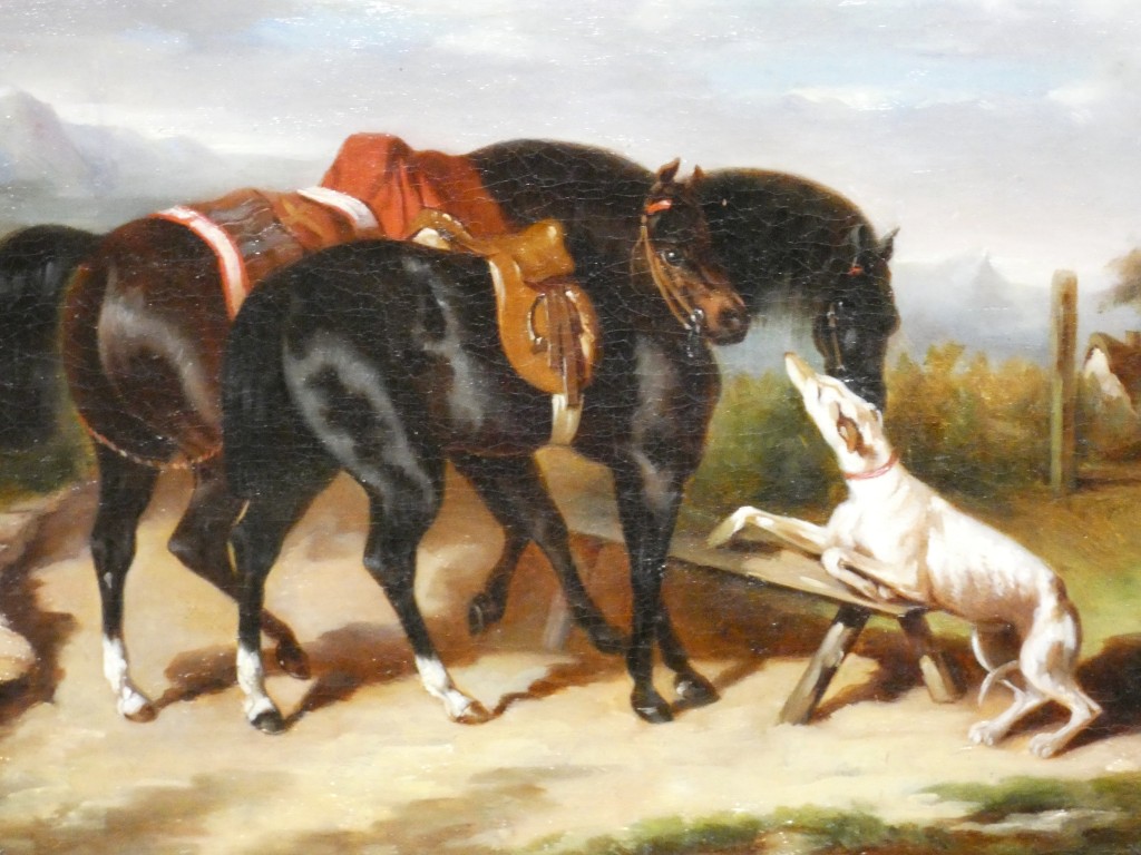 Entourage d’Alfred de Dreux – Rendez-vous de chasse aux chevaux – XIXe siècle – Image 6
