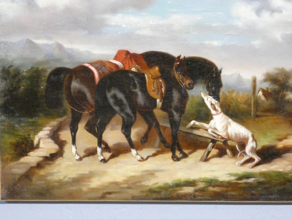 Entourage d’Alfred de Dreux – Rendez-vous de chasse aux chevaux – XIXe siècle – Image 7