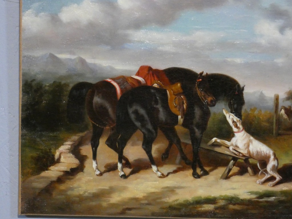 Entourage d’Alfred de Dreux – Rendez-vous de chasse aux chevaux – XIXe siècle – Image 8
