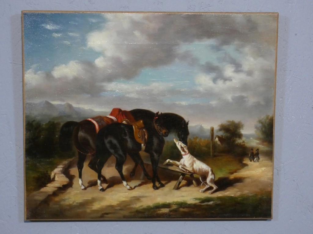 Entourage d’Alfred de Dreux – Rendez-vous de chasse aux chevaux – XIXe siècle – Image 9