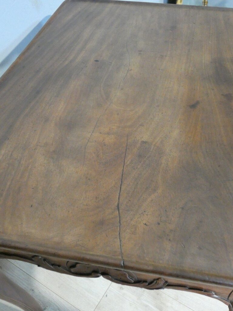 Table cabaret bordelaise d'époque Louis XV en acajou massif sculpté – XVIIIe siècle – Image 11