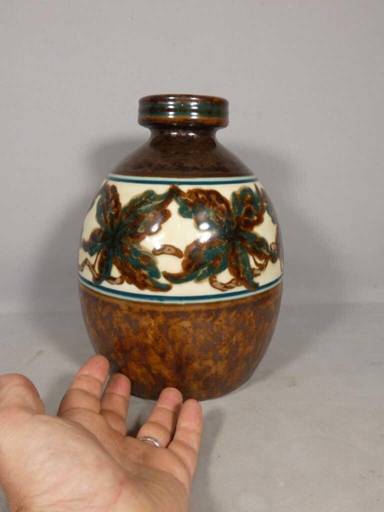 Camille Tharaud Limoges, vase aux feuilles de marronnier style Art Déco vers 1940 – Image 3