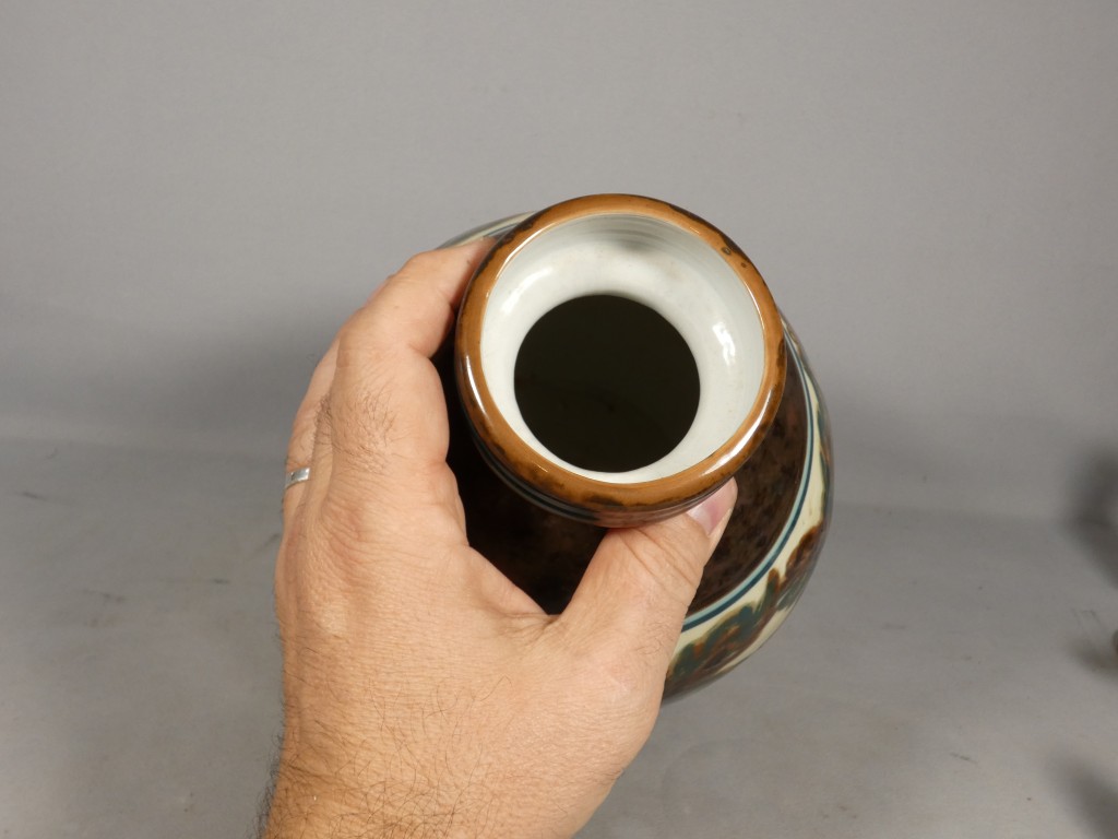 Camille Tharaud Limoges, vase aux feuilles de marronnier style Art Déco vers 1940 – Image 4