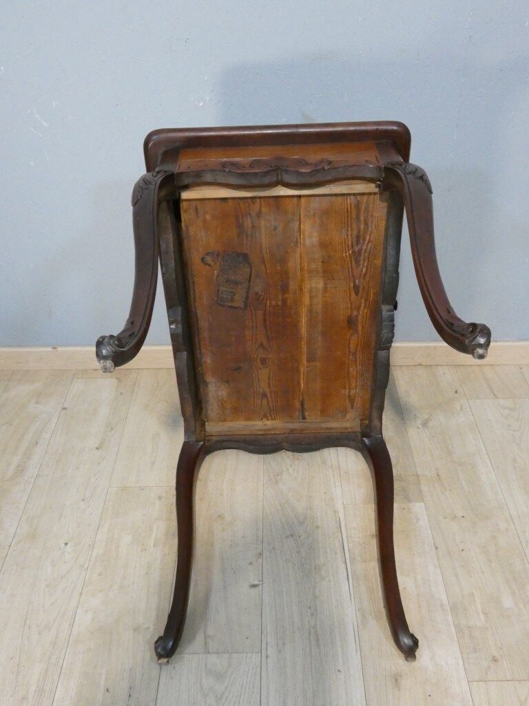 Table cabaret bordelaise d'époque Louis XV en acajou massif sculpté – XVIIIe siècle – Image 14