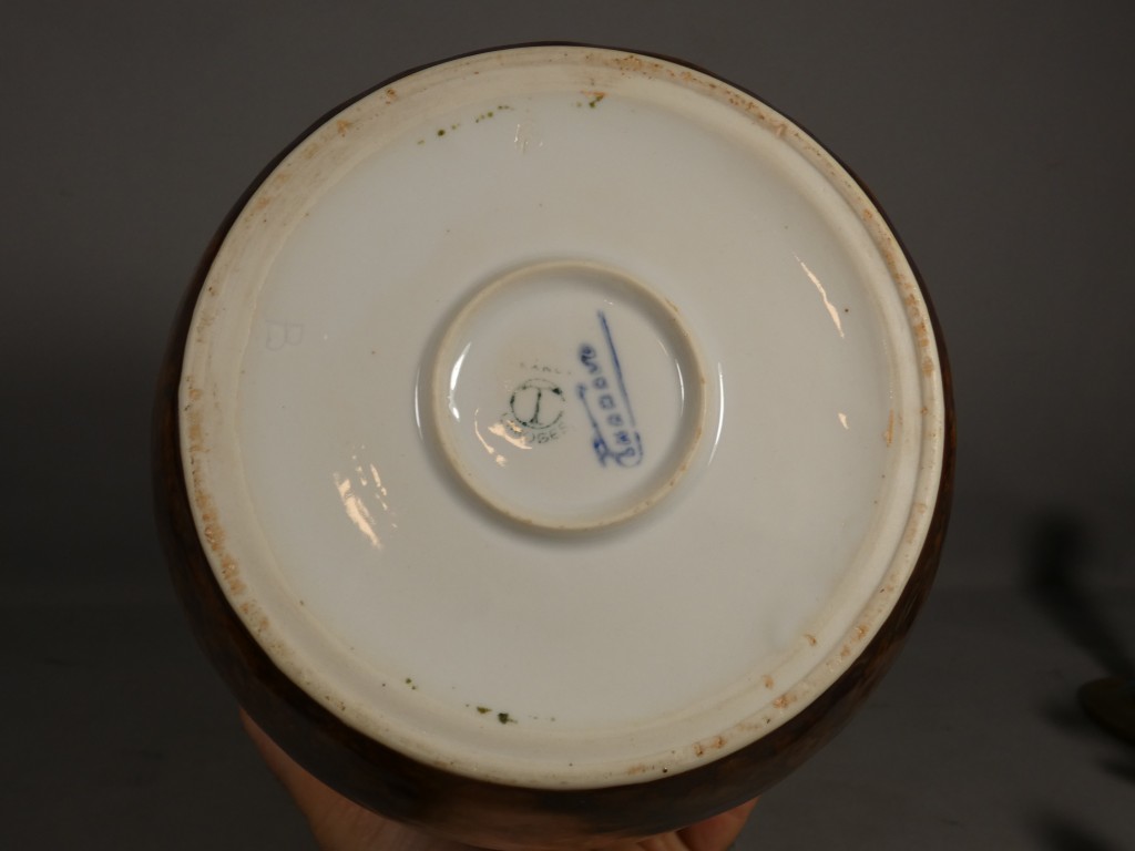 Camille Tharaud Limoges, vase aux feuilles de marronnier style Art Déco vers 1940 – Image 5