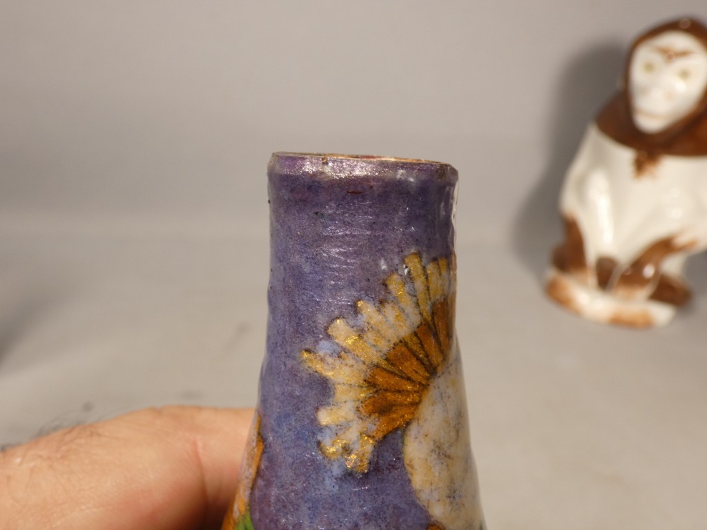 Paul Bonnaud à Limoges – Vase soliflore en émail à décor floral Art nouveau, vers 1900-1910 – Image 7