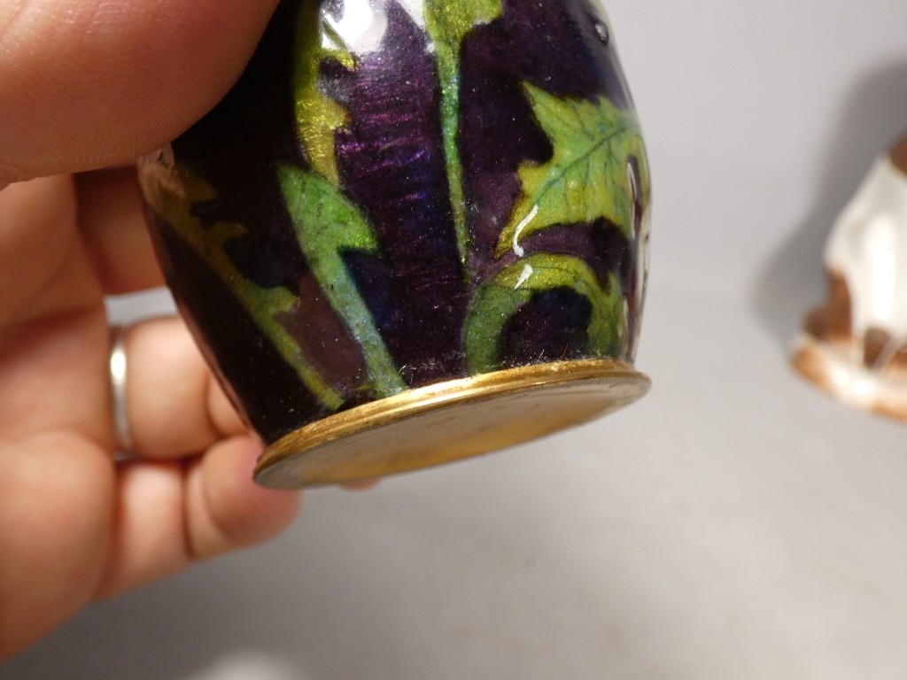 Paul Bonnaud à Limoges – Vase soliflore en émail à décor floral Art nouveau, vers 1900-1910 – Image 8