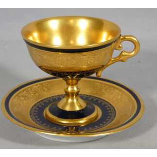 Incrustation d'or, tasse de collection en porcelaine de Limoges