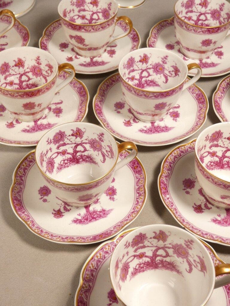 Haviland Limoges Arbre des Indes pourpre, service à café pour 10 personnes en porcelaine – Image 4