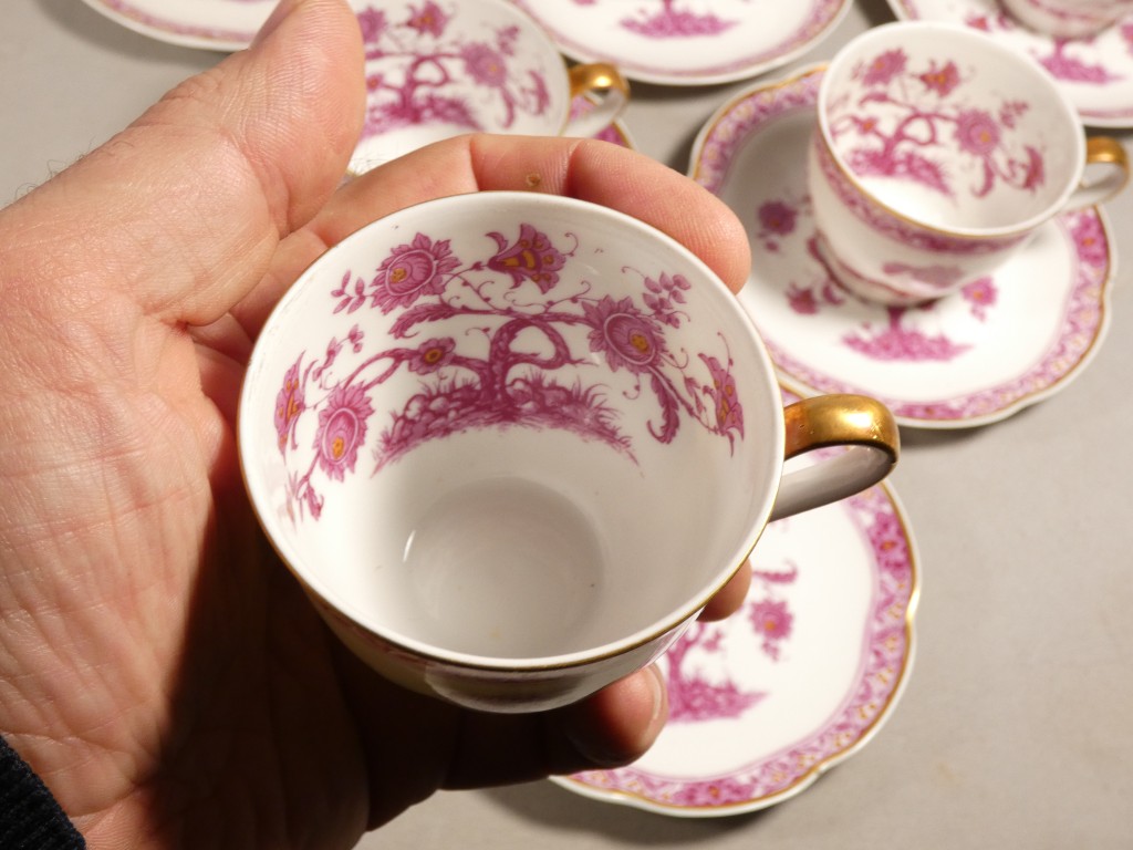 Haviland Limoges Arbre des Indes pourpre, service à café pour 10 personnes en porcelaine – Image 7