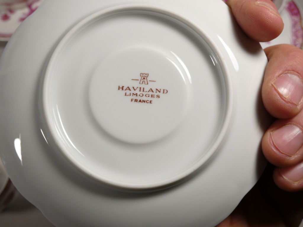 Haviland Limoges Arbre des Indes pourpre, service à café pour 10 personnes en porcelaine – Image 10