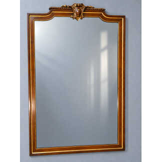 Grand miroir d'époque Napoléon III en chêne sculpté et rehauts de dorure XIX ème